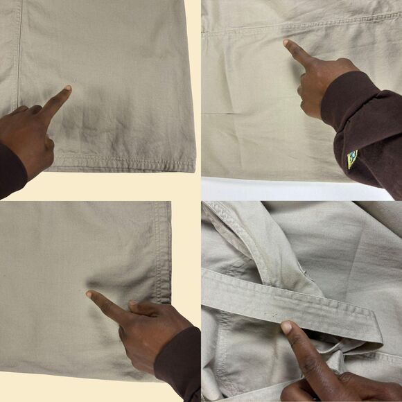 1990s M khaki dress by Sag Harbor Sport, vintage tan sleeveless jumper dress - Picture 5 of 7